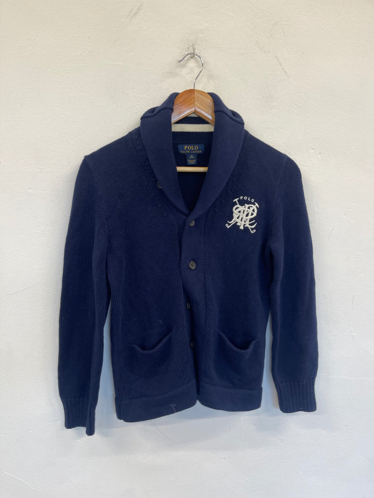 Stunning Polo Ralph Lauren Cardigan Sweater Age 10-12 Navy Blue Classic BB001