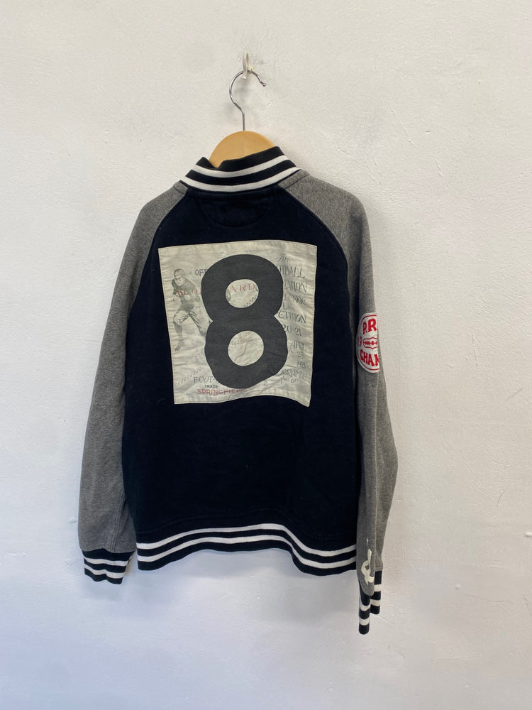 Classic kids Polo Ralph Lauren Bomber varsity Jacket Age 10-12 Black grey BB001