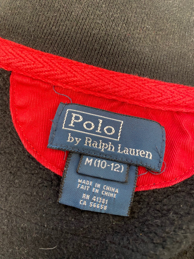 Classic kids Polo Ralph Lauren Bomber varsity Jacket Age 10-12 Black grey BB001