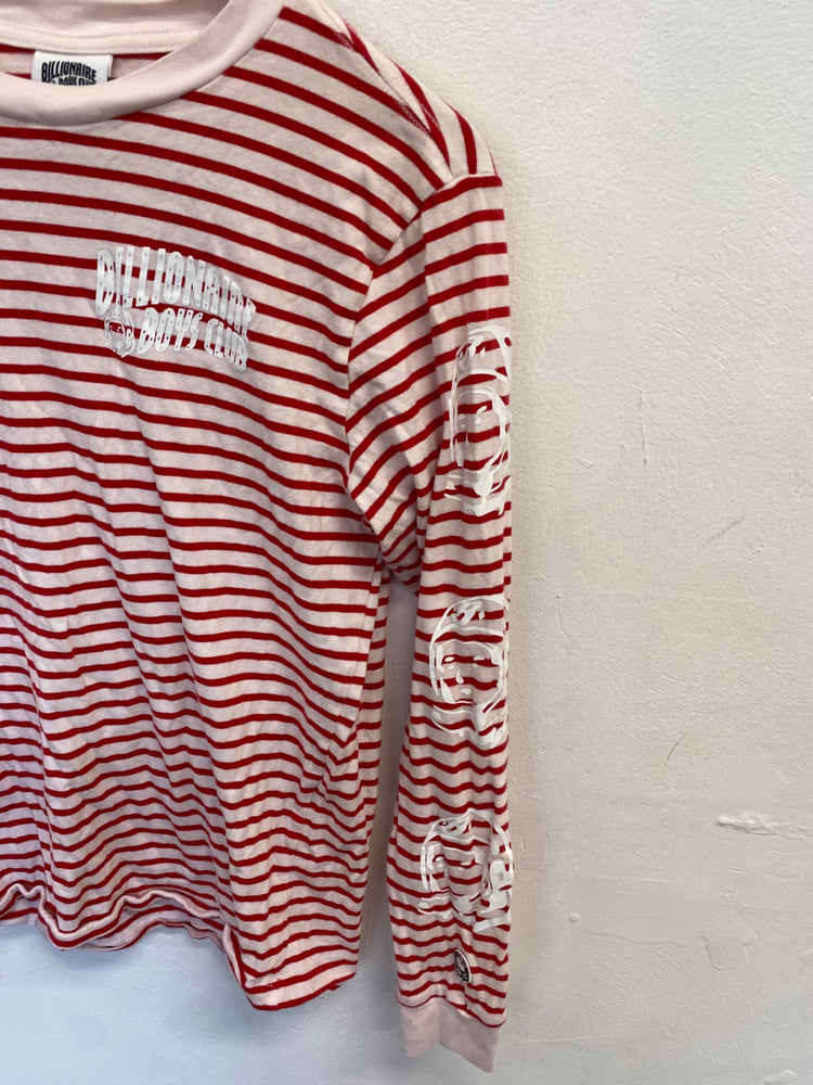 Classic Billionaire Boys Club Long sleeve top UK M Red white striped BB001