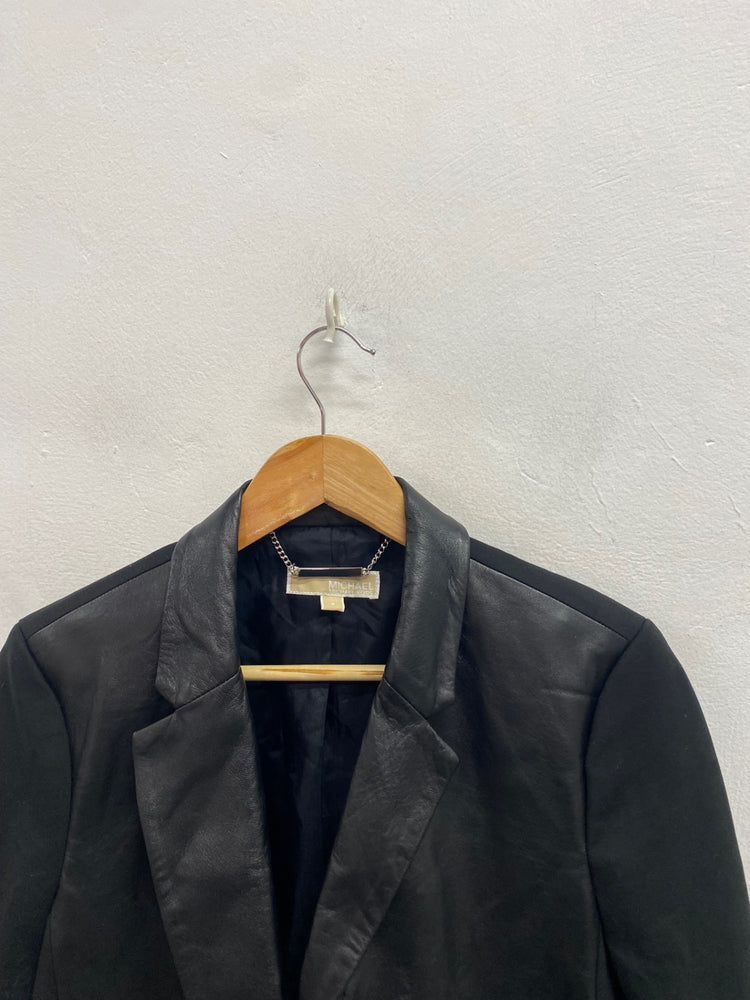 Stunning Michael Kors Blazer UK 8 Black leather BB001