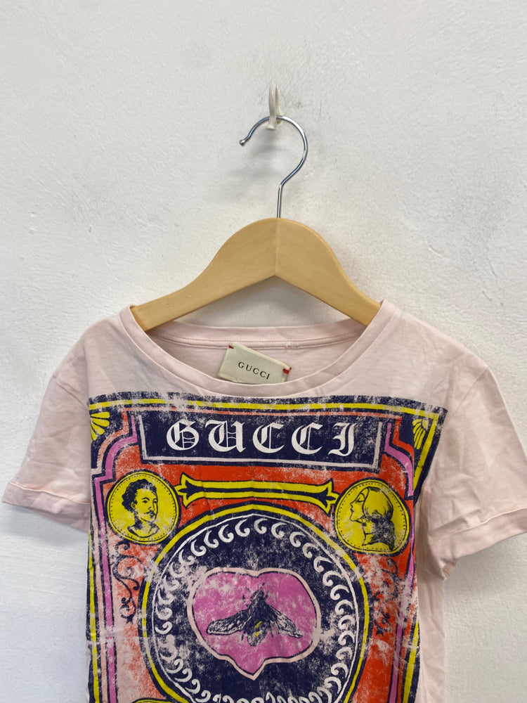 Stunning girls Gucci T-Shirt Age 10 Pink printed BB001