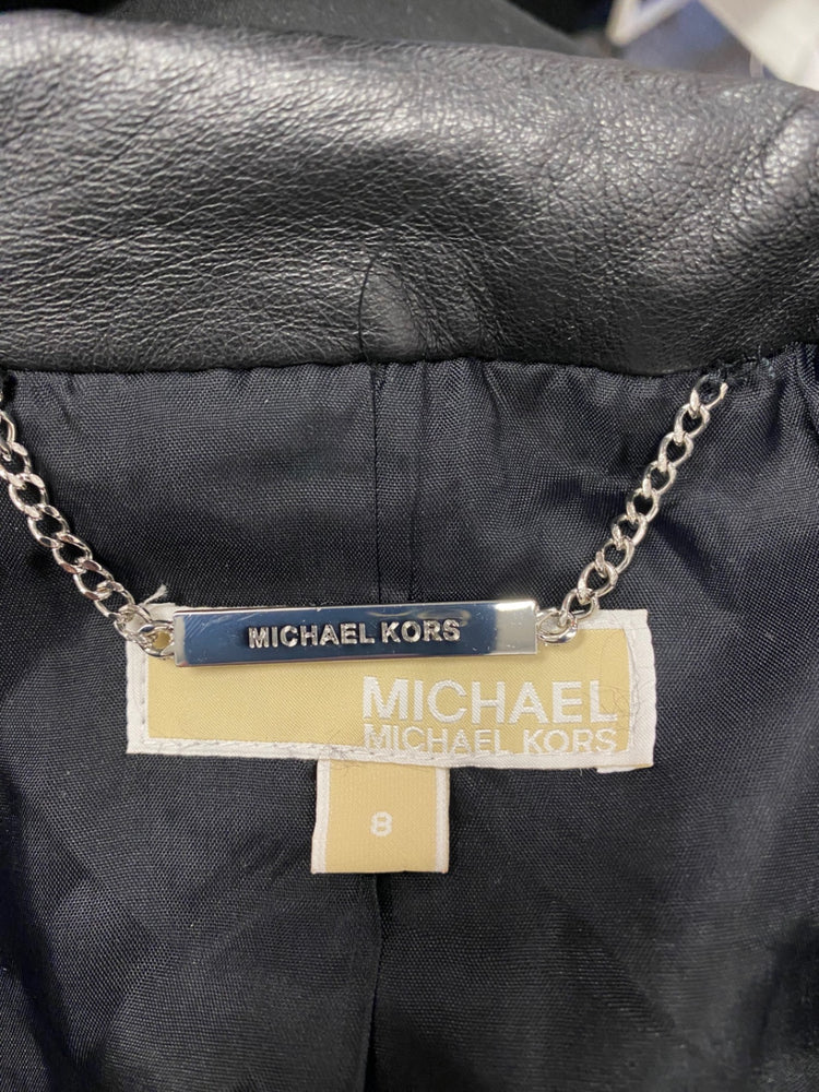 Stunning Michael Kors Blazer UK 8 Black leather BB001