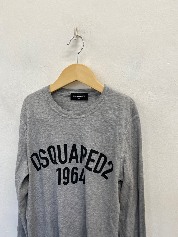 Classic kids Dsquared2 Long sleeve top 12yrs Grey printed BB001