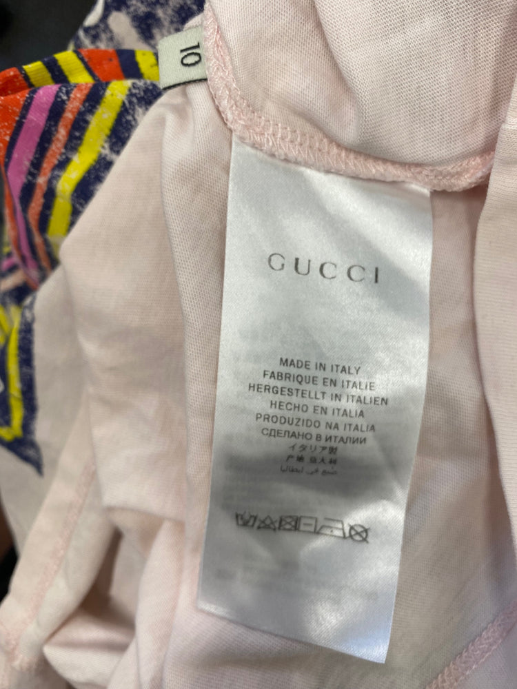 Stunning girls Gucci T-Shirt Age 10 Pink printed BB001