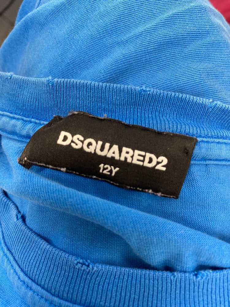 Classic kids distressed Dsquared2 Tshirt Age 12 Blue printed BB001