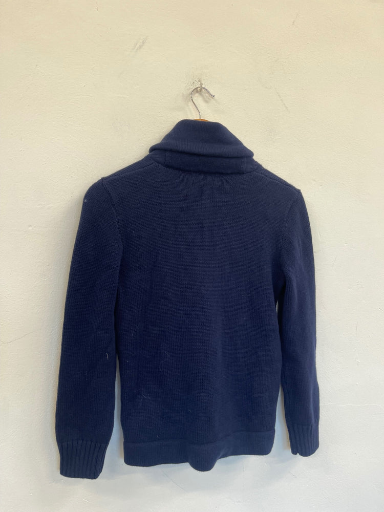 Stunning Polo Ralph Lauren Cardigan Sweater Age 10-12 Navy Blue Classic BB001
