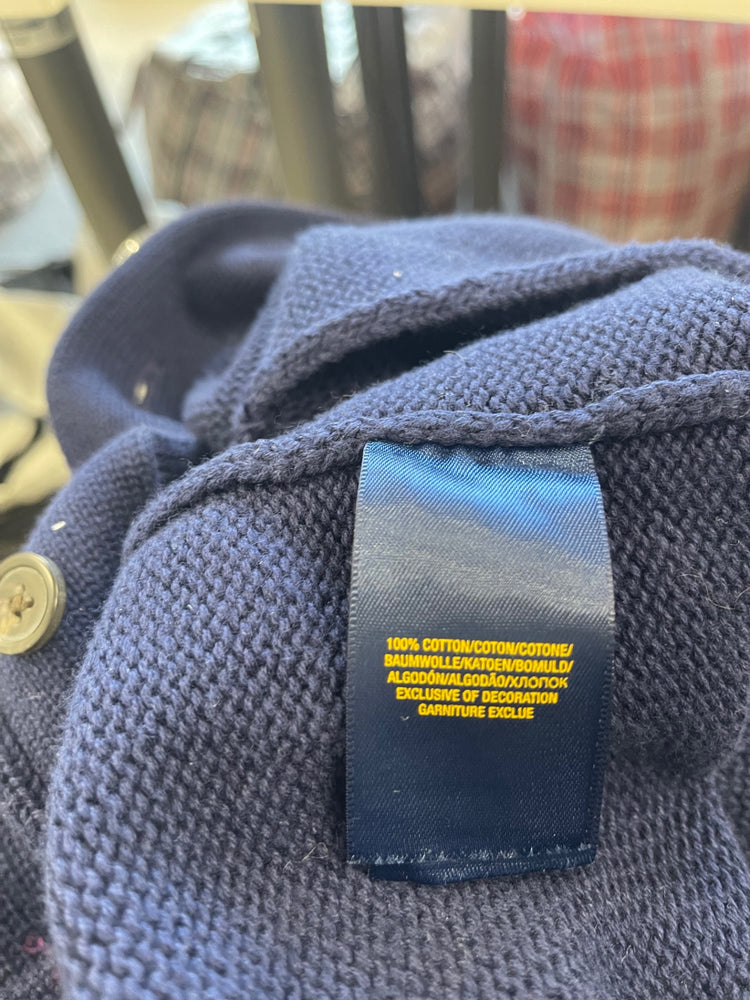 Stunning Polo Ralph Lauren Cardigan Sweater Age 10-12 Navy Blue Classic BB001
