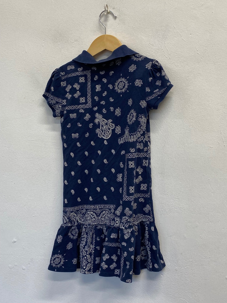 Stunning kids Polo Ralph Lauren Mini dress Age 6 Navy white paisley BB001