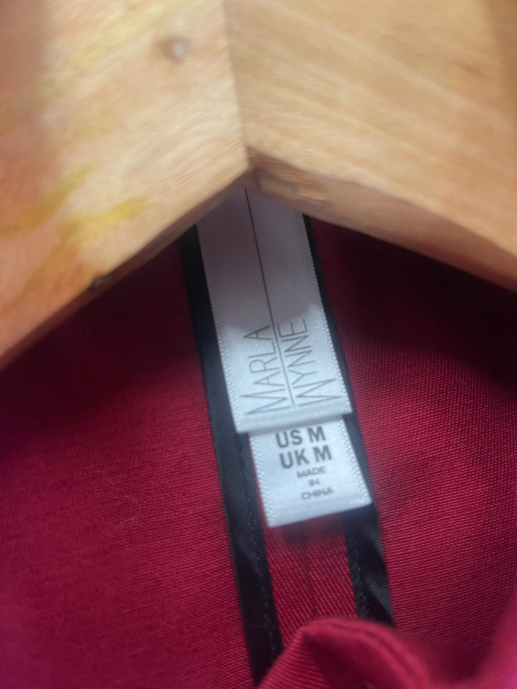 Stunning Marla Wynne burgundy swing Jacket UkM Red FB552