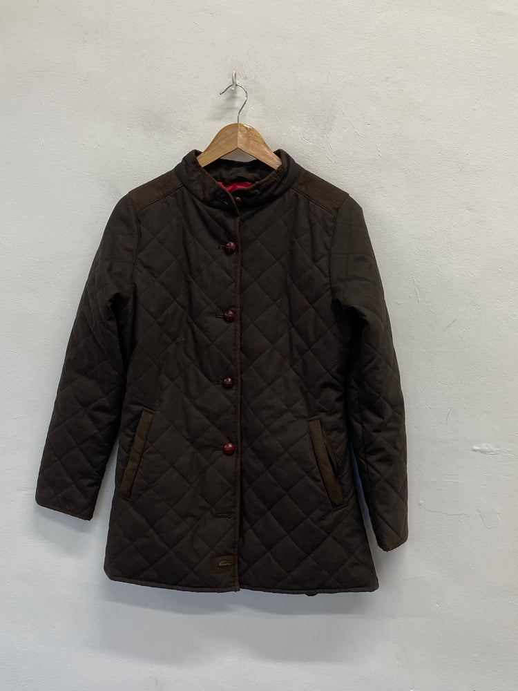 Stunning Dubarry Quilted jacket UK 8 Dark Brown cotton BB001