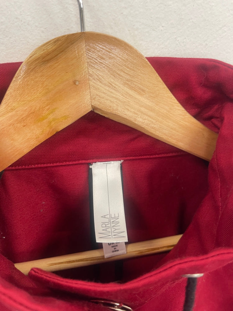 Stunning Marla Wynne burgundy swing Jacket UkM Red FB552