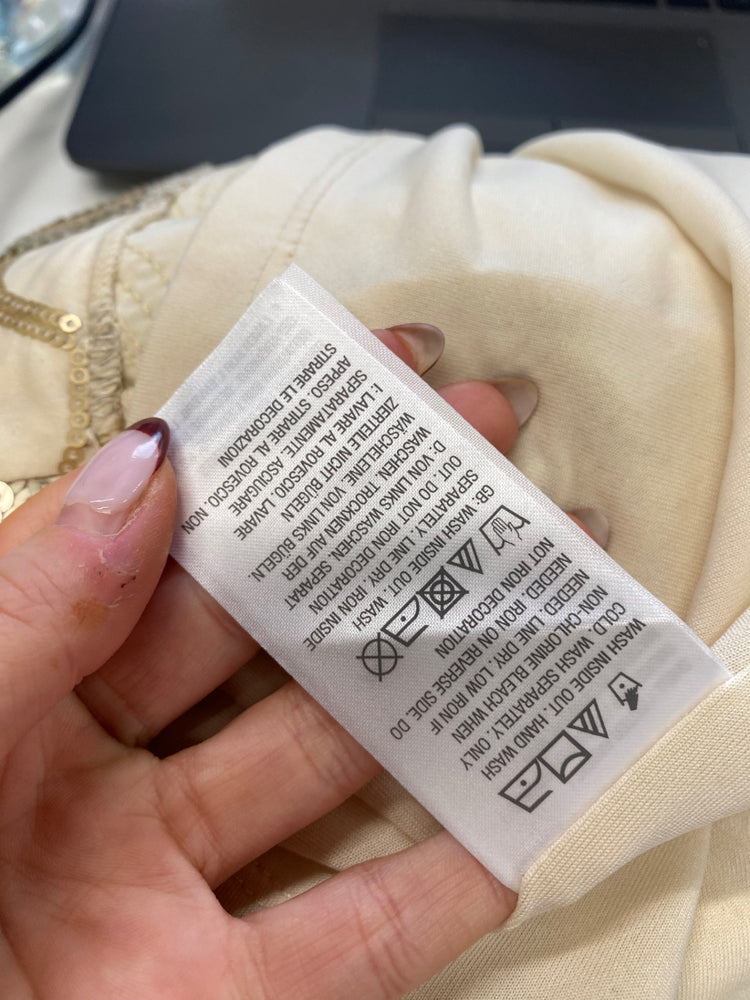 Stunning Bob Mackie Kimono UK 12 Cream gold sequin FB552