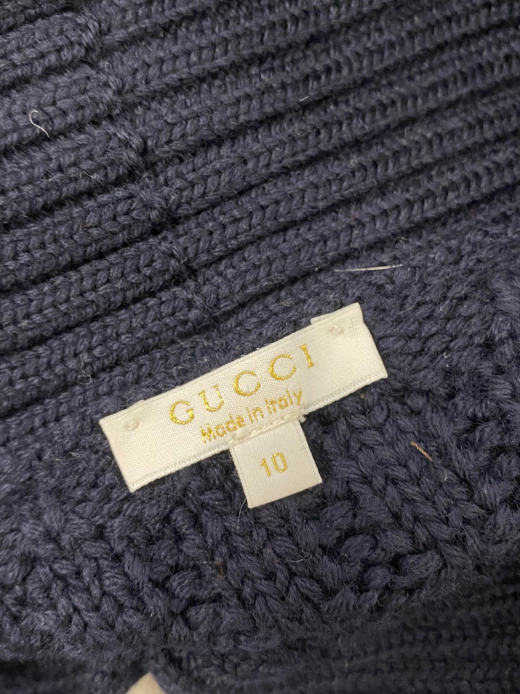 Classic boys kids Gucci knit wool Cardigan Age 10 Navy BB001