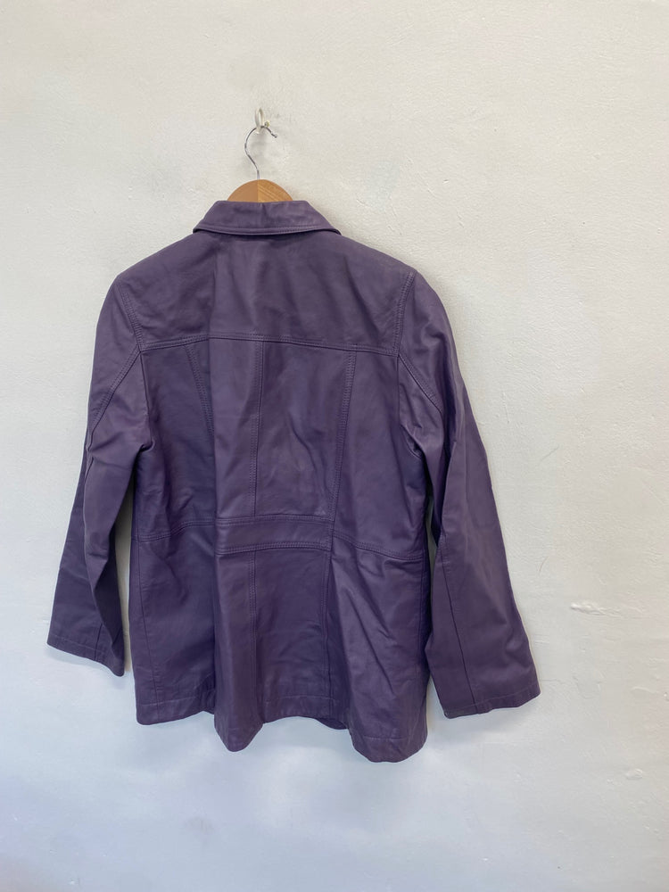Stunning CENTIGRADE Leather Jacket UK 14 Purple FB552