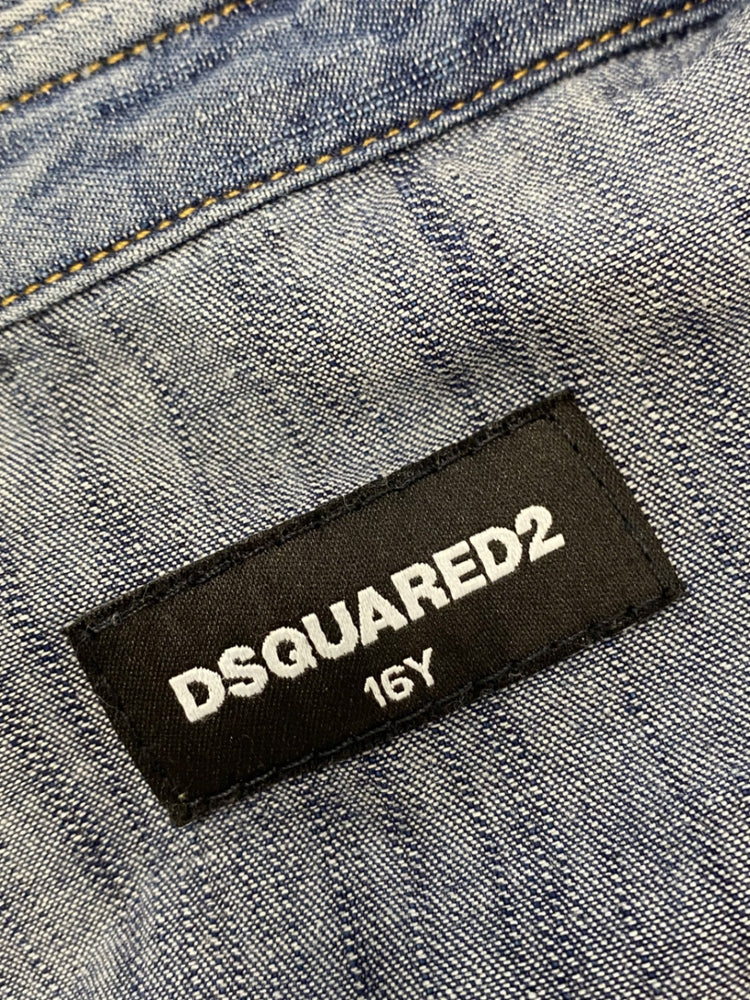 Classic teens Dsquared2 Shirt Blue splatter y2k sleeveless BB001