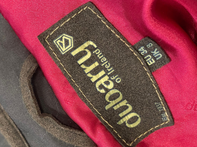 Stunning Dubarry Quilted jacket UK 8 Dark Brown cotton BB001