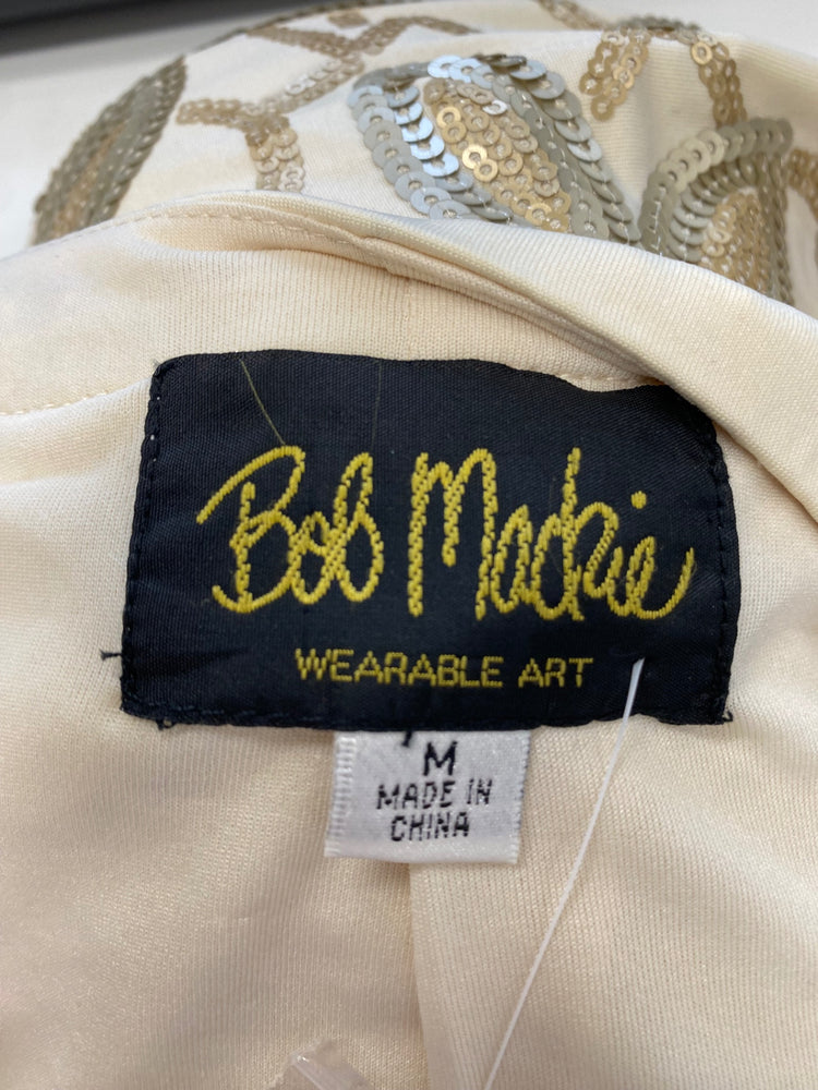 Stunning Bob Mackie Kimono UK 12 Cream gold sequin FB552