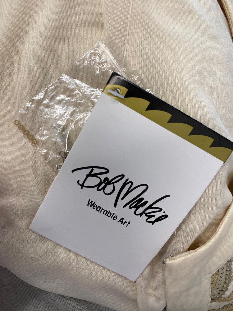 Stunning Bob Mackie Kimono UK 12 Cream gold sequin FB552