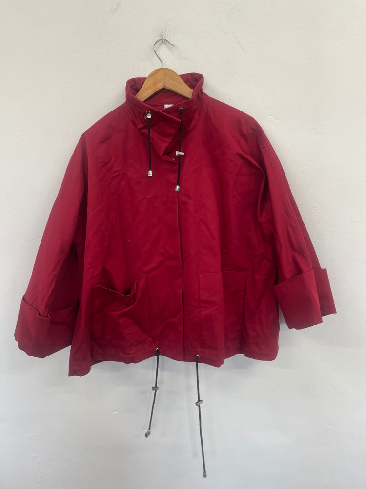 Stunning Marla Wynne burgundy swing Jacket UkM Red FB552