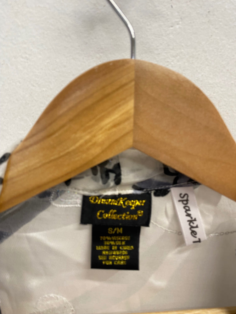 Stunning Dream keeper collection Kimono silk UK 12 Black silver sequin FB552