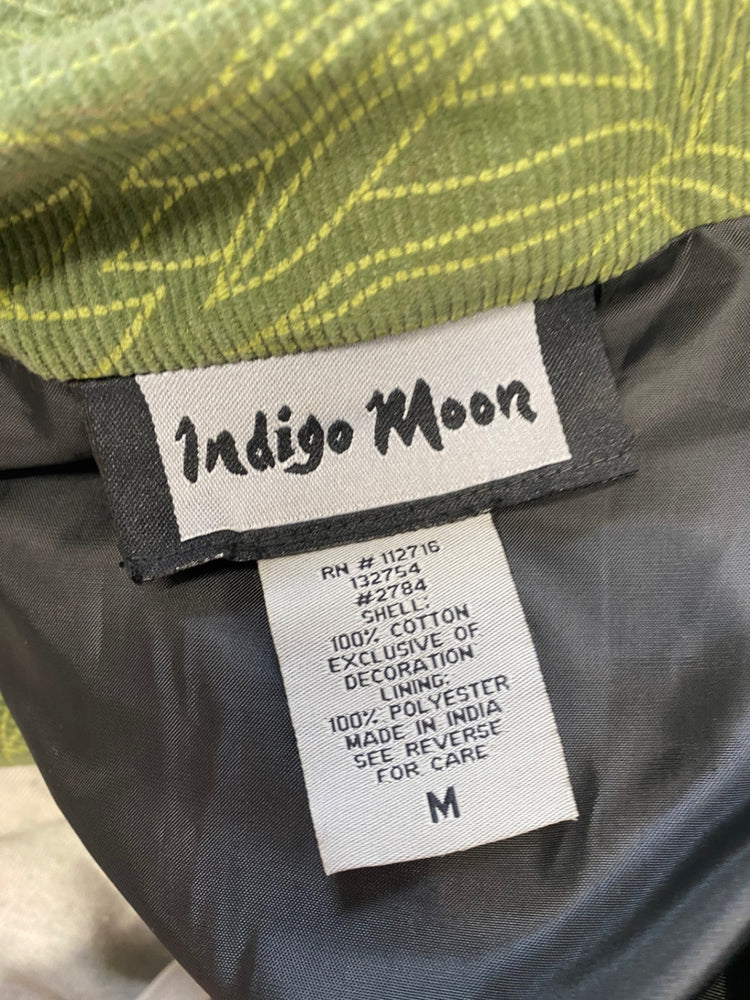 Stunning Indigo Moon Blazer jacket UK 14 Khaki floral embroidered cord FB552