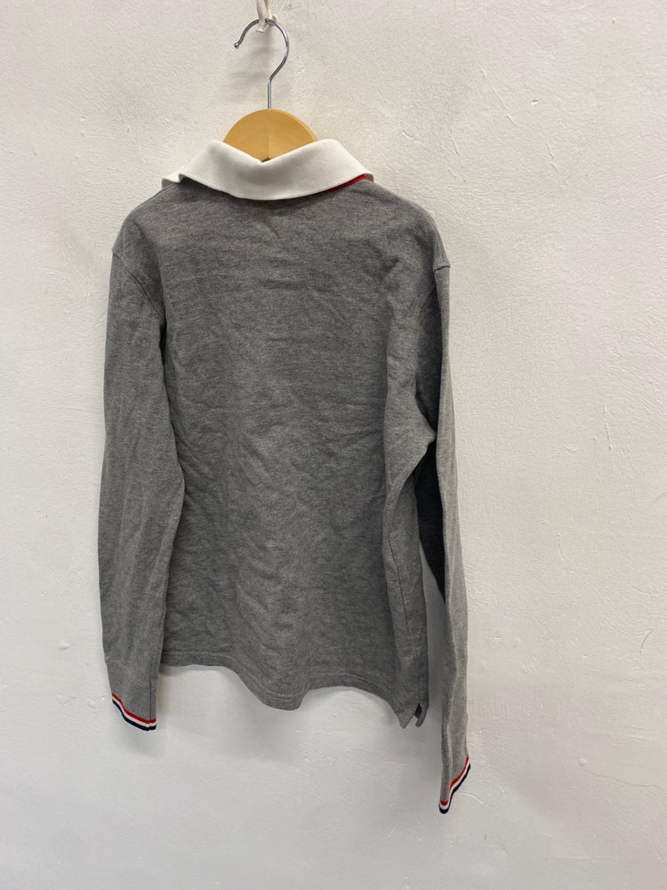 Classic kids Moncler Polo Shirt 11-12yrs Grey and White BB001