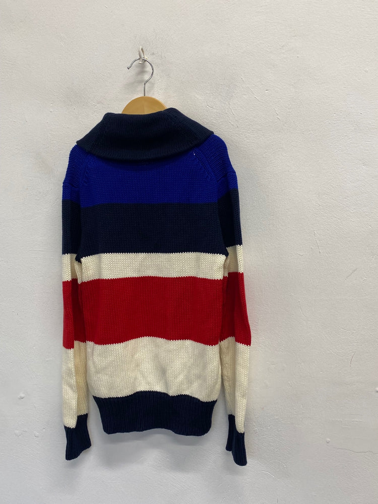 Classic boys Polo Ralph Lauren Knit cardigan Age 10-12 Navy red BB001