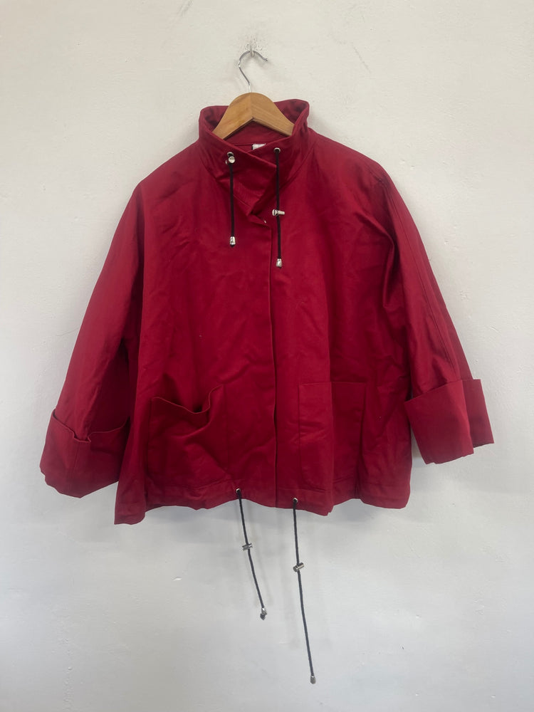 Stunning Marla Wynne burgundy swing Jacket UkM Red FB552