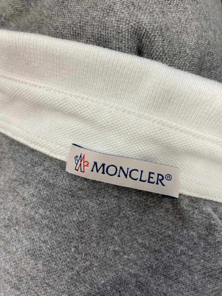 Classic kids Moncler Polo Shirt 11-12yrs Grey and White BB001