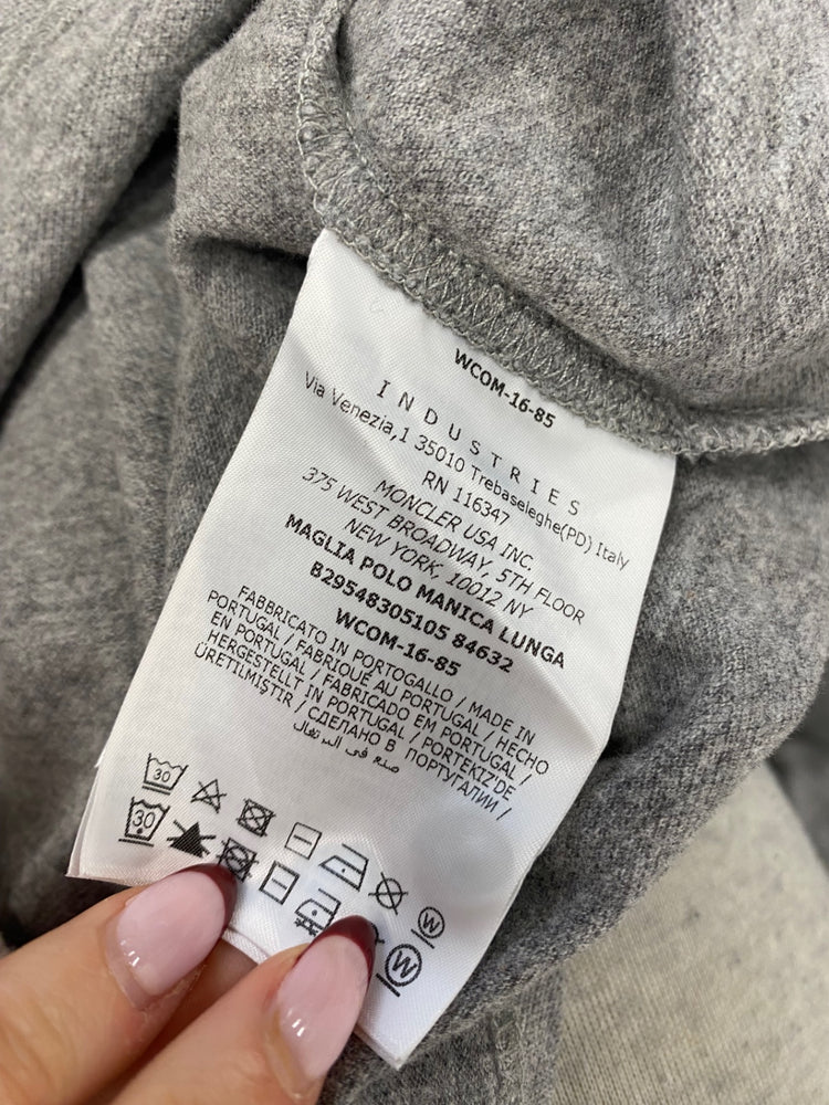 Classic kids Moncler Polo Shirt 11-12yrs Grey and White BB001