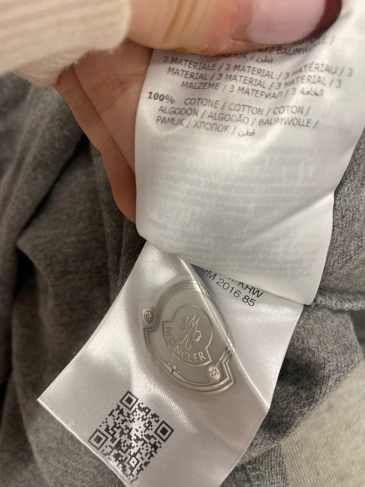 Classic kids Moncler Polo Shirt 11-12yrs Grey and White BB001