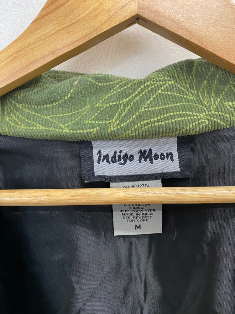 Stunning Indigo Moon Blazer jacket UK 14 Khaki floral embroidered cord FB552