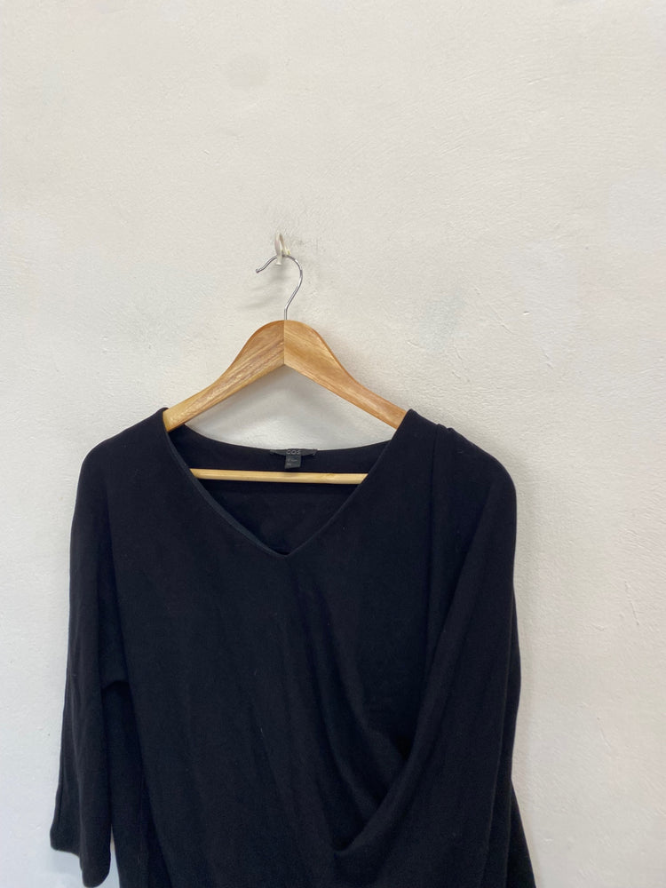 Stunning Cos Tunic top Uk 8 Black drape JP001