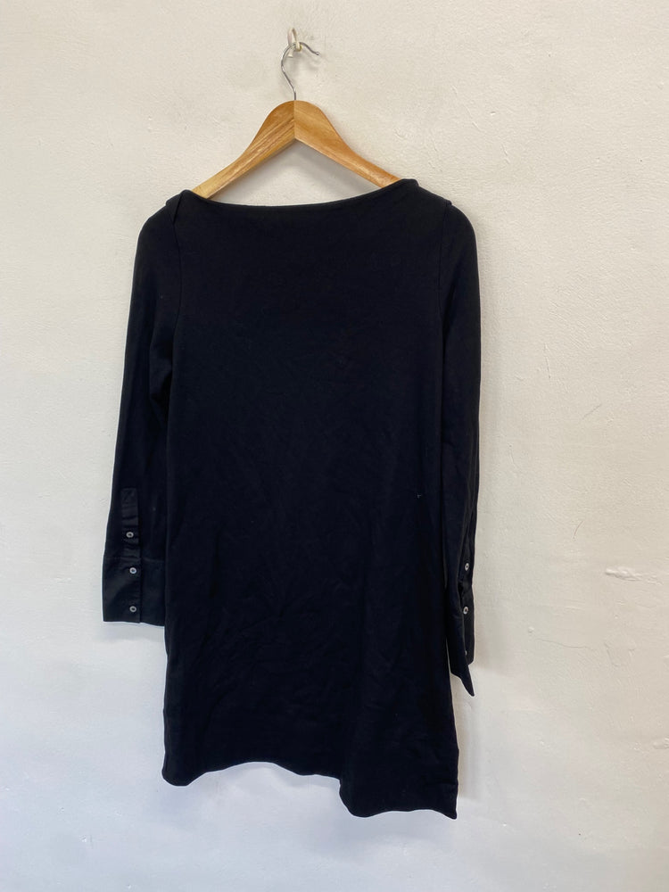 Stunning Cos Tunic Dress UK 8 Black boat neck JP001