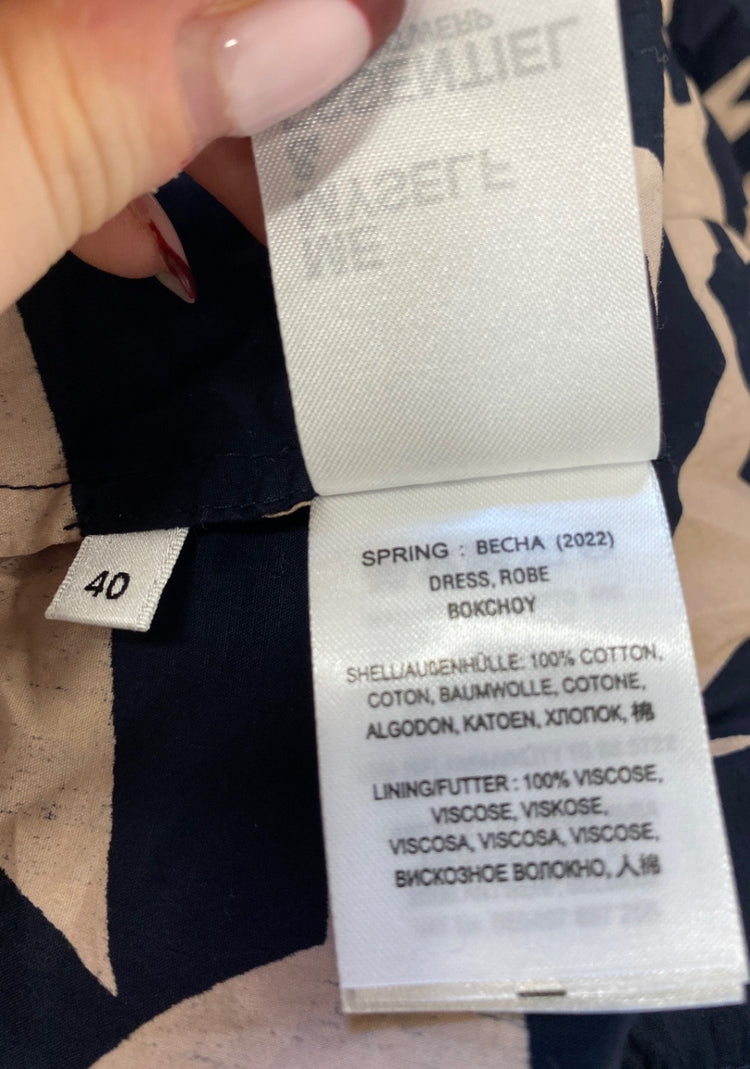 Stunning Essentiel antwerp Maxi Dress UK 12 Beige black JP001