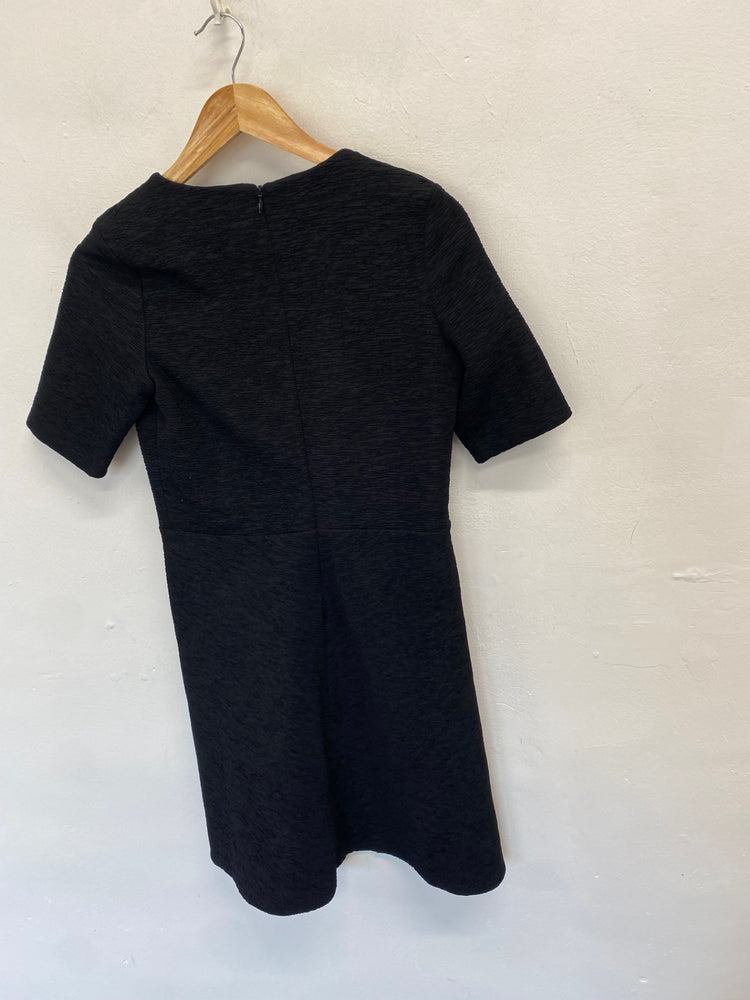 Stunning Cos Midi Dress UK 8 Black textured JP001