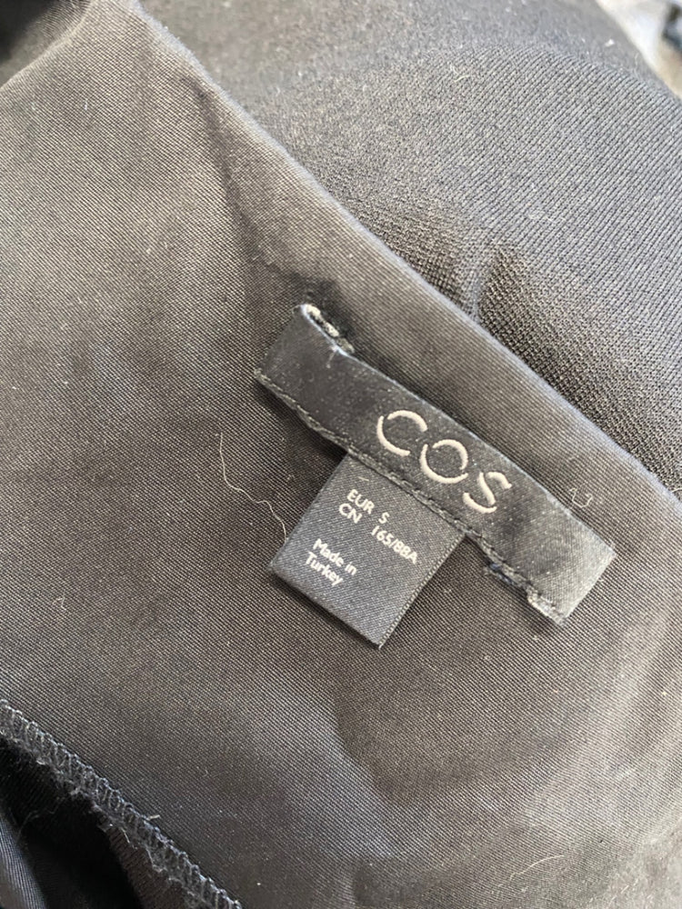 Stunning Cos Tunic Dress UK 8 Black boat neck JP001