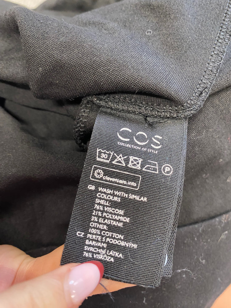 Stunning Cos Tunic Dress UK 8 Black boat neck JP001