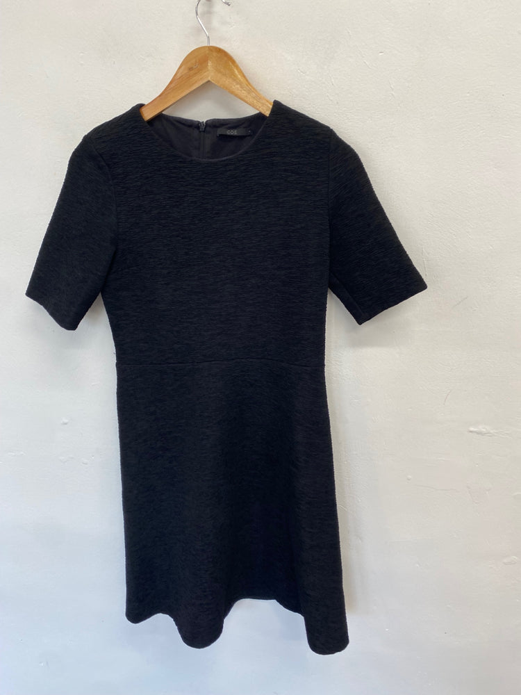 Stunning Cos Midi Dress UK 8 Black textured JP001