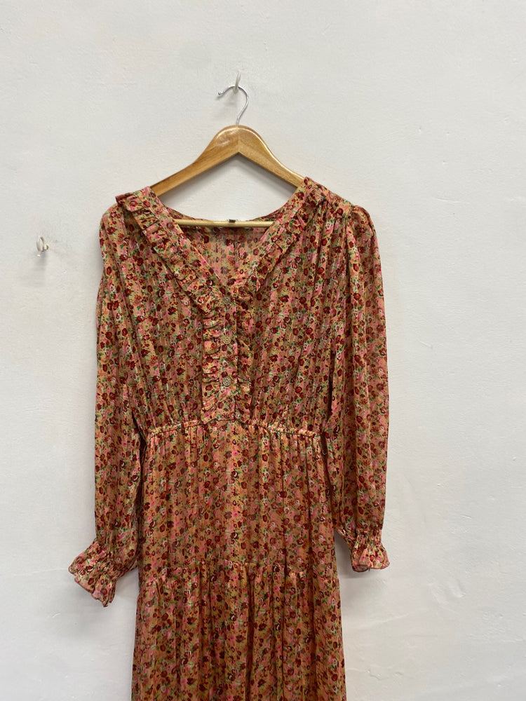 Stunning Jeff Gallano Midi Dress UK 8 Multicolor pink floral RG020