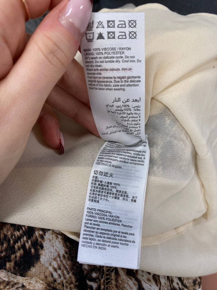 Stunning Mint Velvet Maxi Dress UK 8 Brown snakeprint RG020