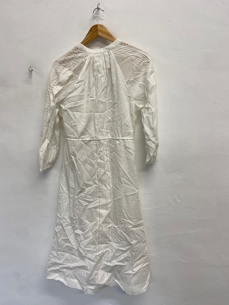Stunning Whistles Midaxi Dress UK 10 Cream Broderie cotton PM002