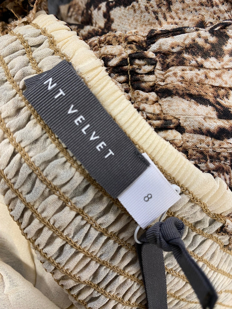 Stunning Mint Velvet Maxi Dress UK 8 Brown snakeprint RG020