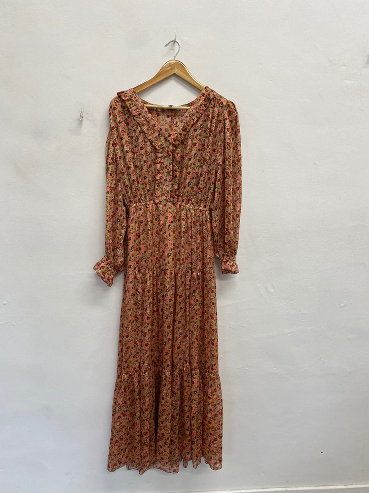 Stunning Jeff Gallano Midi Dress UK 8 Multicolor pink floral RG020