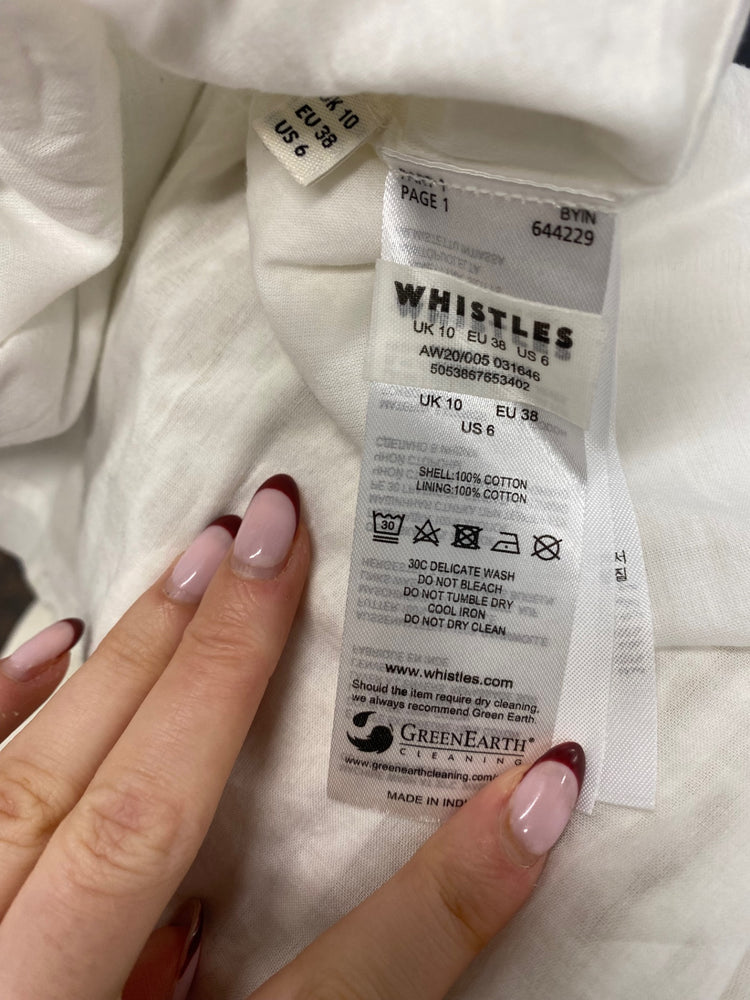 Stunning Whistles Midaxi Dress UK 10 Cream Broderie cotton PM002