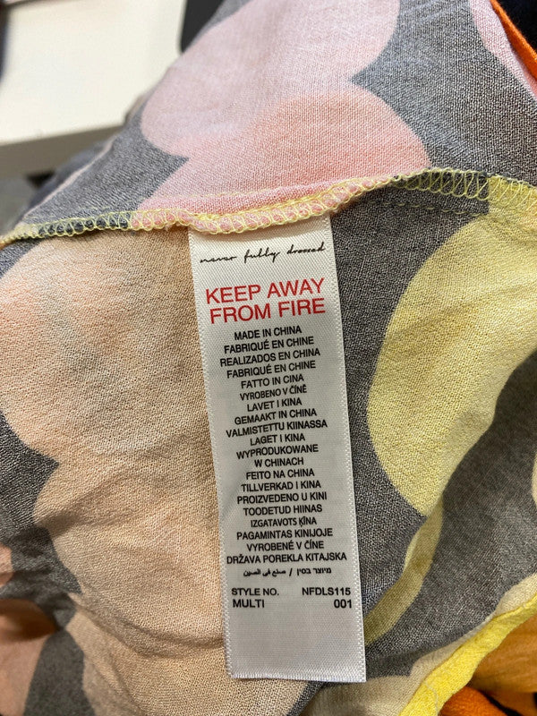 Gorgeous never fully dressed orange black yellow pattern tie beach cover up UK M JM005