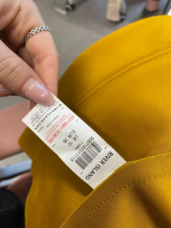 Lovely river island mustard suede biker jacket UK 10 JB001