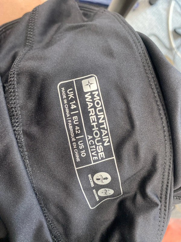 Lovely mountain warehouse black cropped leggings UK 14 LW005