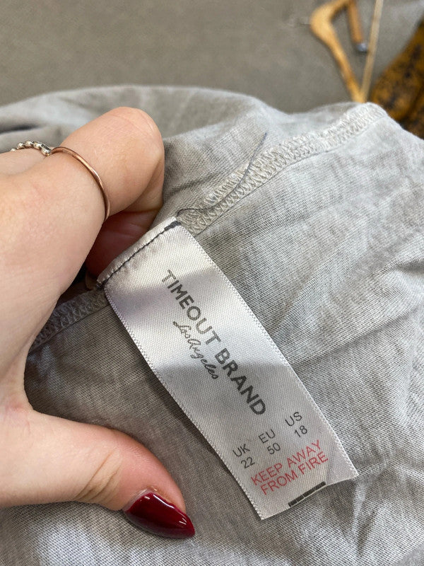 Lovely timeout brand grey printed tshirt UK 22 LK006